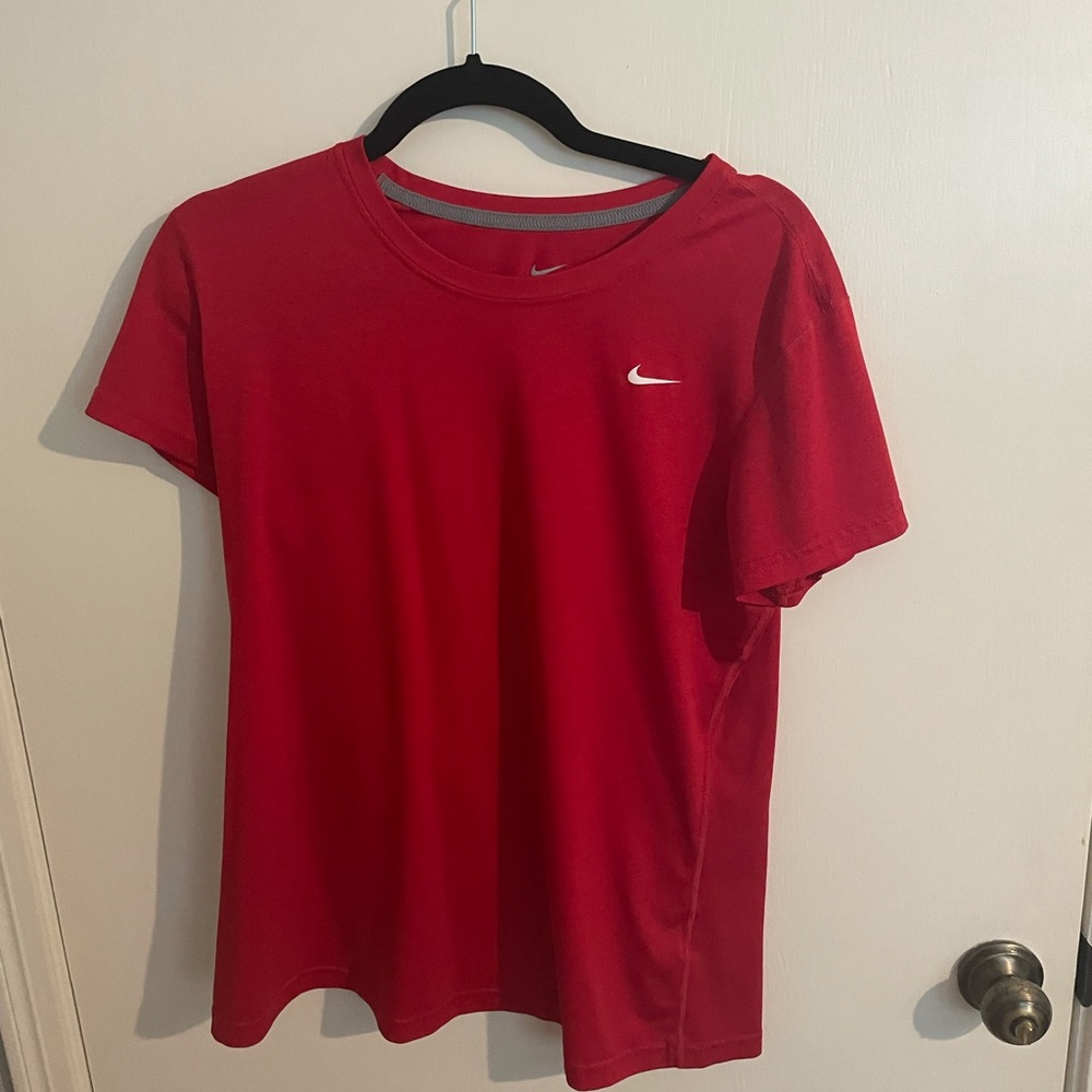Red Nike Dry Fit Athletic Shirt